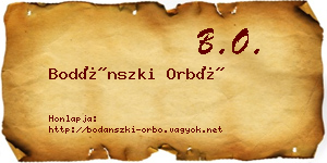 Bodánszki Orbó névjegykártya